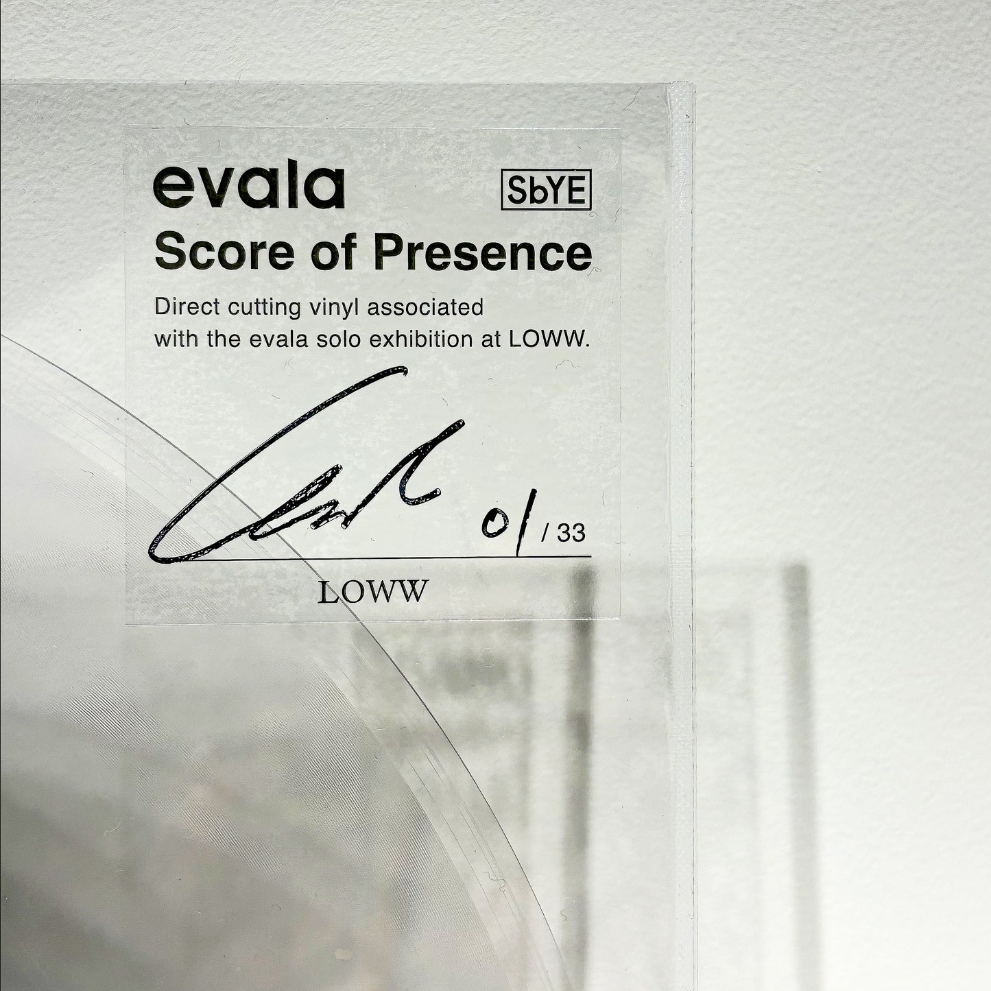 VINYL - evala solo exhibition | Score of Presence  LTD.33